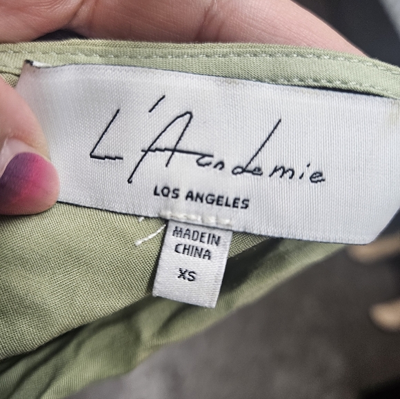 L’Academie Cherish Mini Dress in Olive Green Revolve - Picture 6 of 7